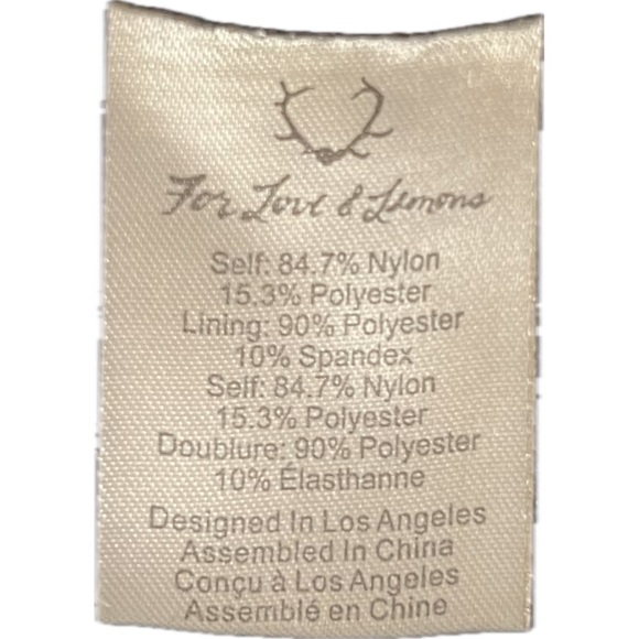 For Love & Lemons Lyla Lace Mini Skirt S Blue Black Scalloped Quiet Luxury boho - Picture 5 of 6